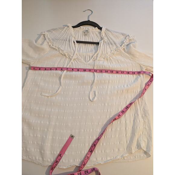 River Island Top Ruffle Bib Blouse Peasant Boho Victorian Cottagecore Size 8 - Picture 15 of 16